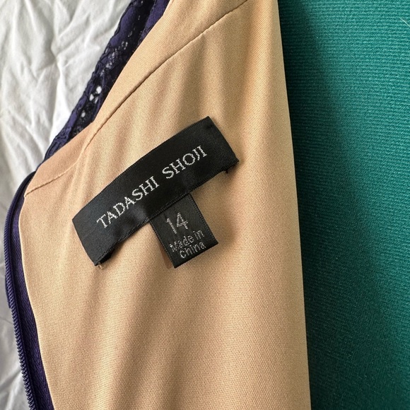 Tadashi Shoji Blue Illusion ROSINA GOWN Dress Size 14. NEW PICTURES! - Picture 10 of 16